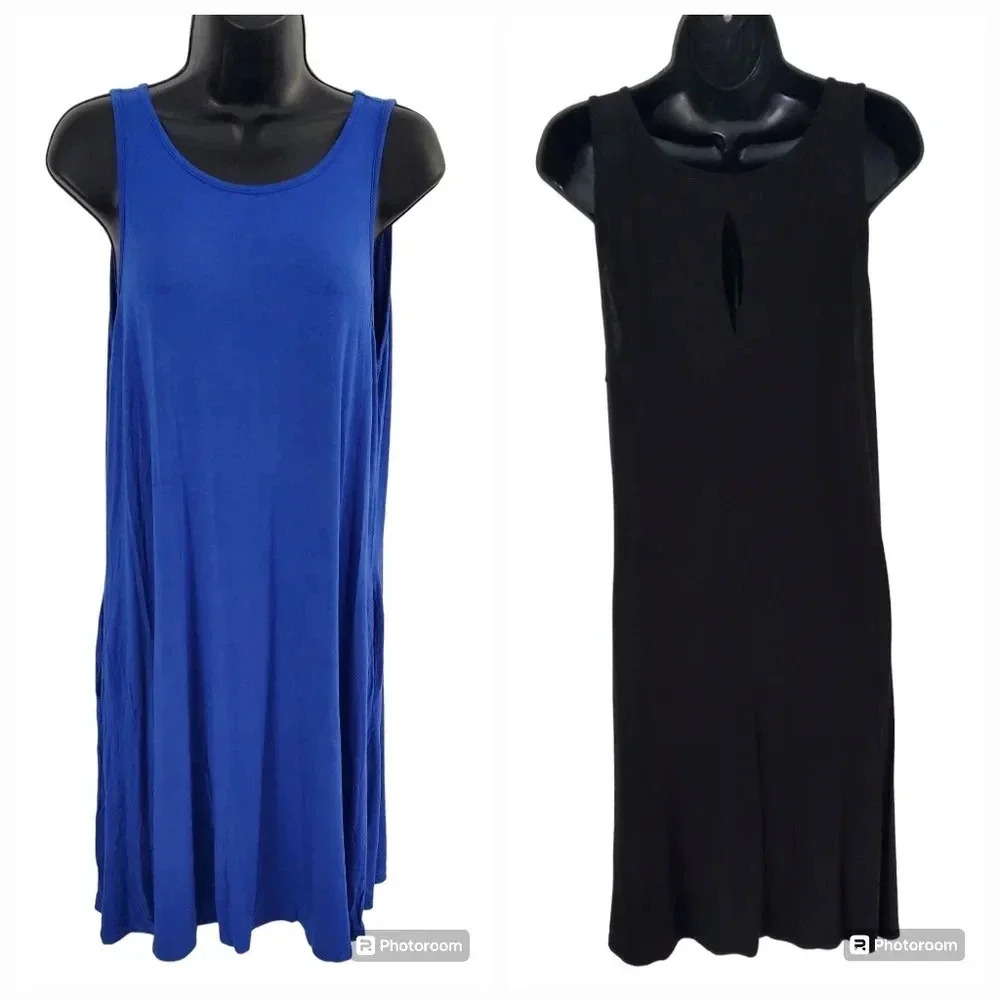 Korsis swing pocket dresses black and blue